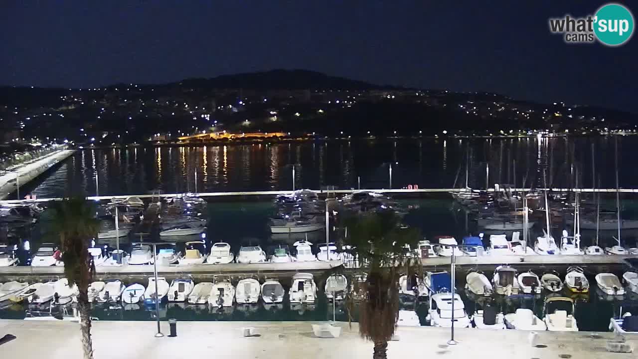 Webcam Koper – Panorama de la marina et de la promenade depuis le Grand Hotel Koper