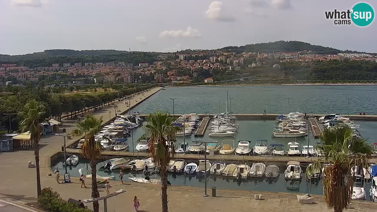 Webcam Koper – Panorama of the marina and promenade from the Grand Hotel Koper