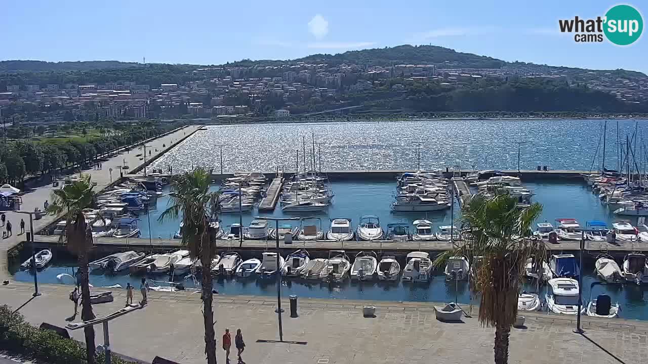 Webcam Koper – Panorama de la marina et de la promenade depuis le Grand Hotel Koper