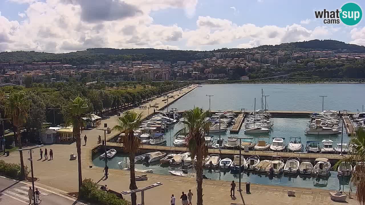 Webcam Koper – Panorama of the marina and promenade from the Grand Hotel Koper