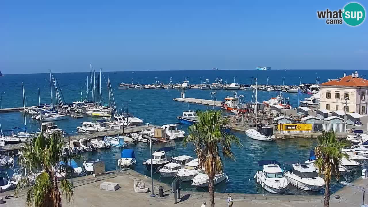 Webcam Koper – Panorama de la marina et de la promenade depuis le Grand Hotel Koper