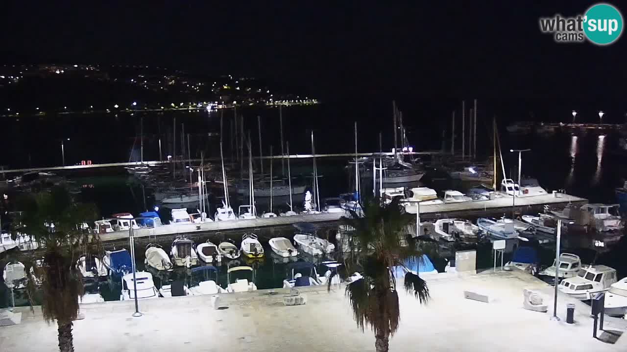 Webcam Koper – Panorama des Jachthafens und der Promenade vom Hotel Grand Koper