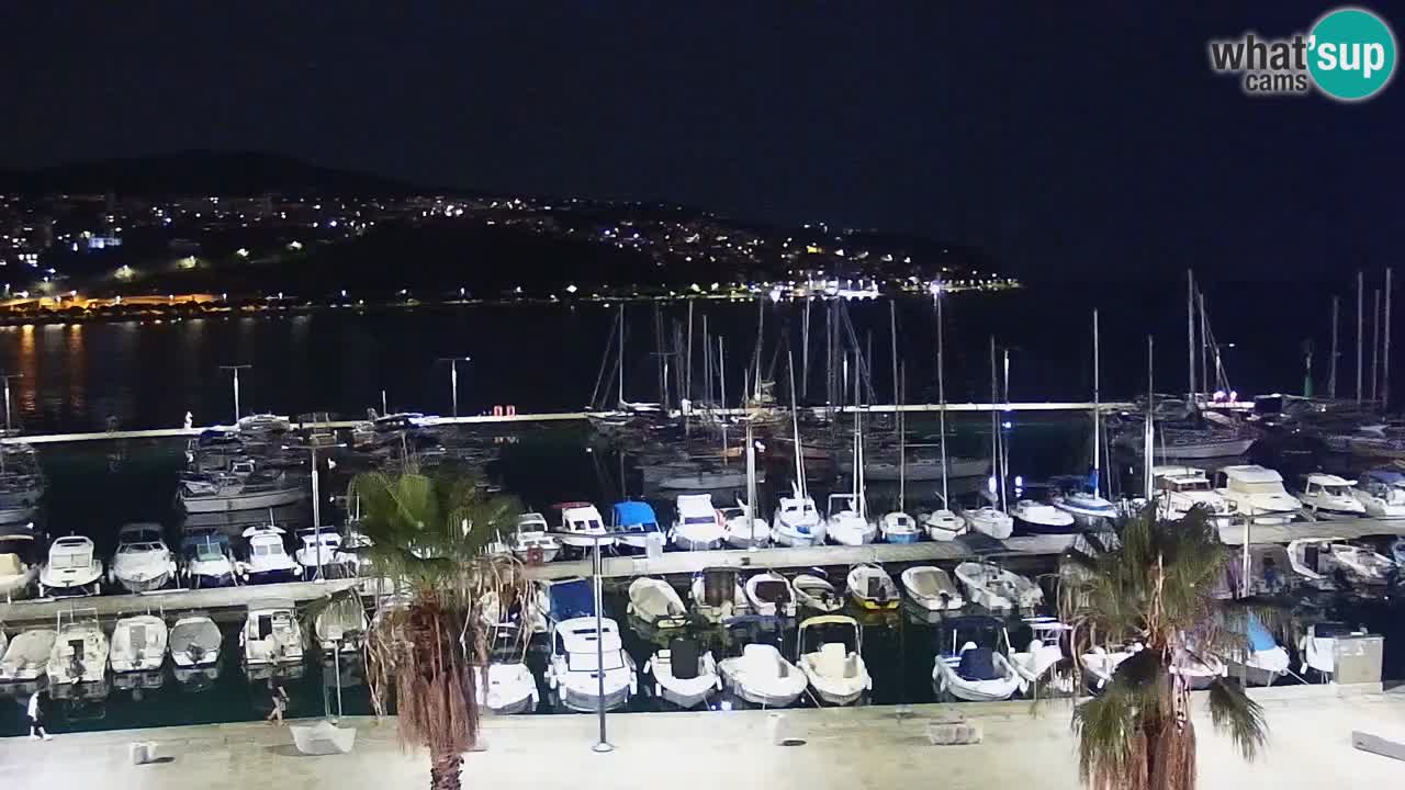 Webcam Koper – Panorama des Jachthafens und der Promenade vom Hotel Grand Koper