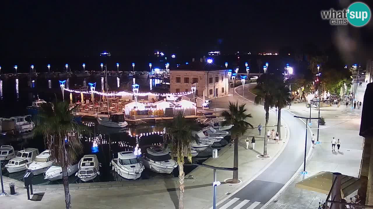 Webcam Koper – Panorama des Jachthafens und der Promenade vom Hotel Grand Koper