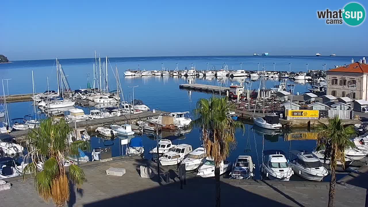Camera en vivo Koper – puerto deportivo y paseo marítimo desde el Hotel Grand Koper