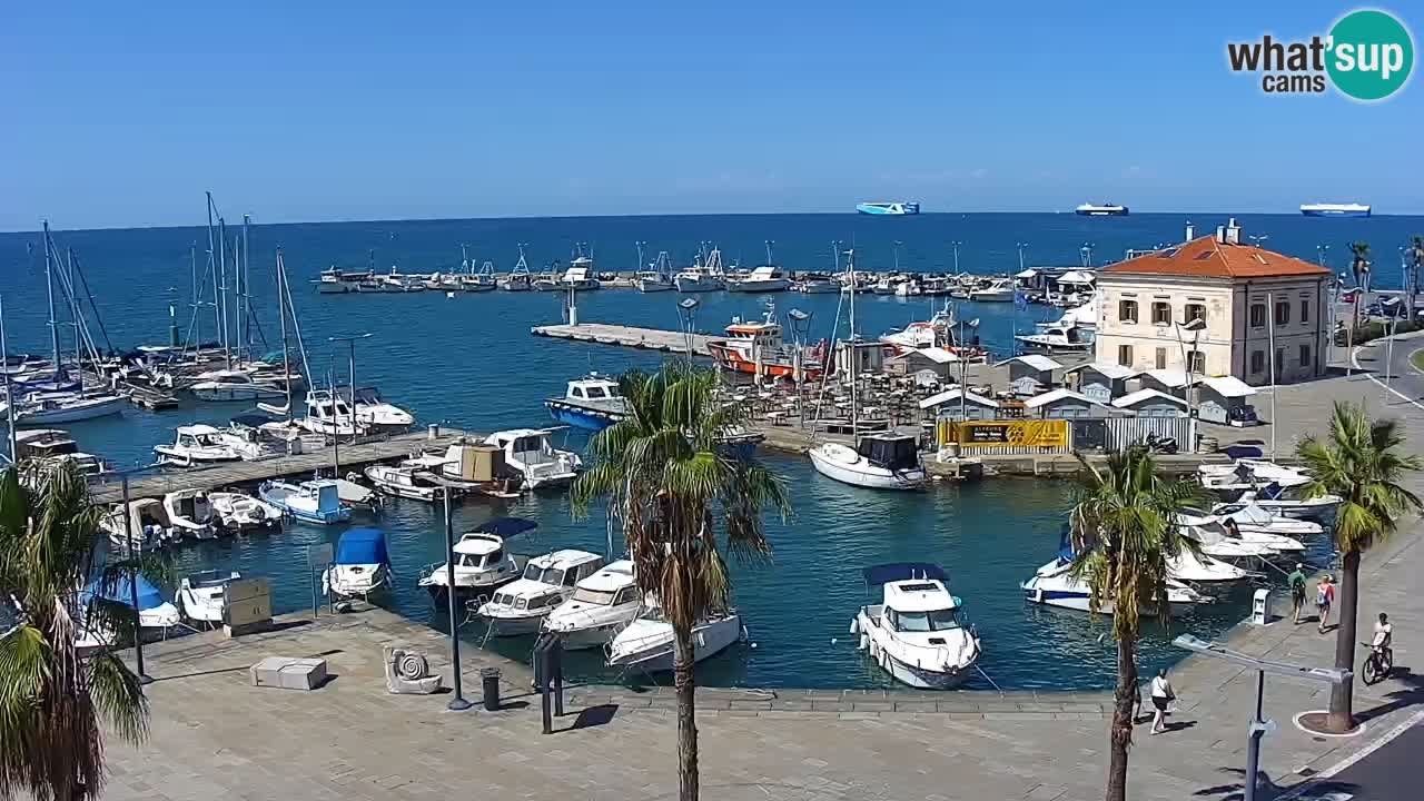 Webcam Koper – Panorama de la marina et de la promenade depuis le Grand Hotel Koper