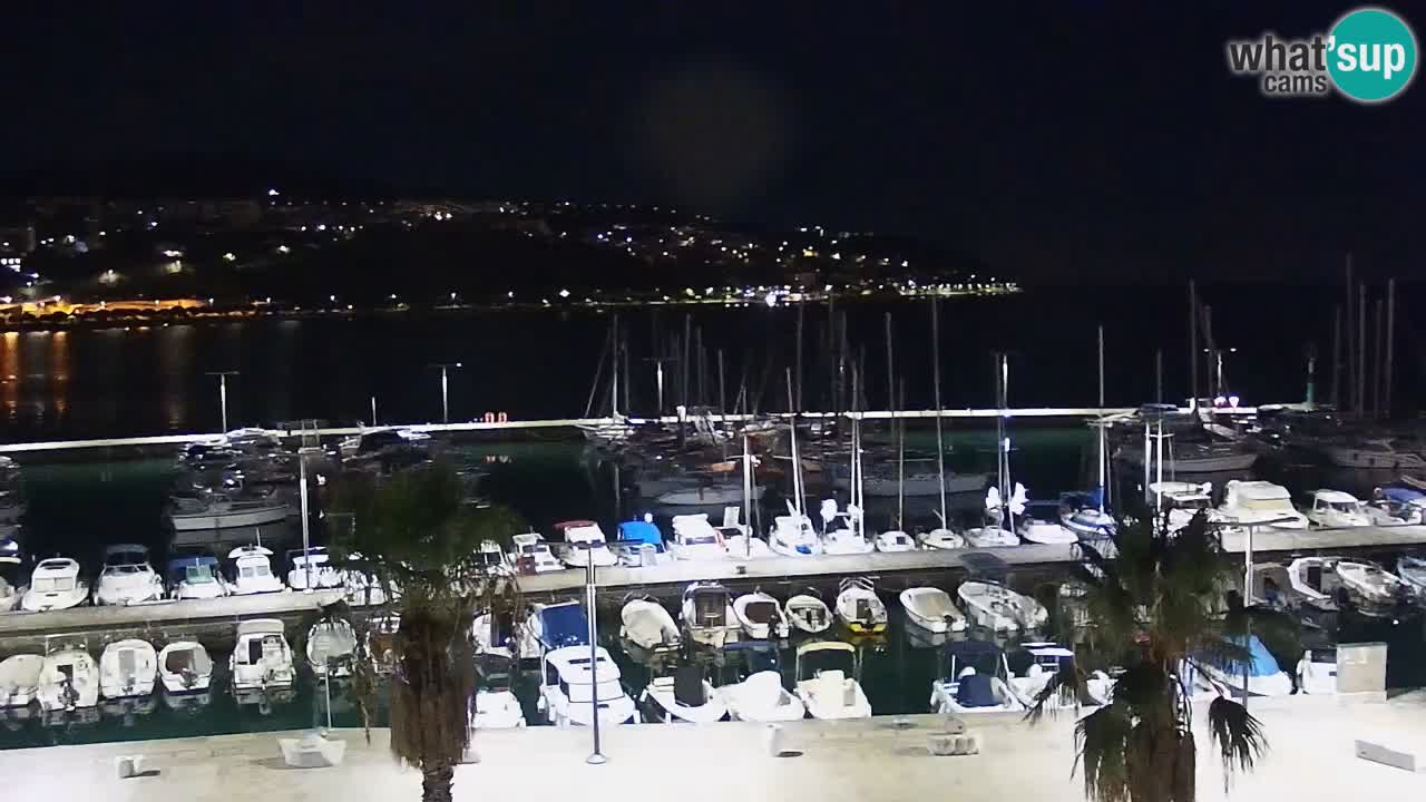 Webcam Koper – Panorama des Jachthafens und der Promenade vom Hotel Grand Koper