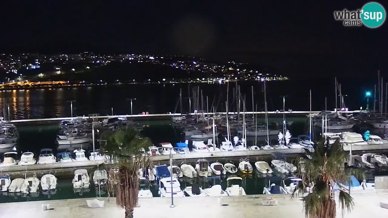 Webcam Koper – Panorama of the marina and promenade from the Grand Hotel Koper