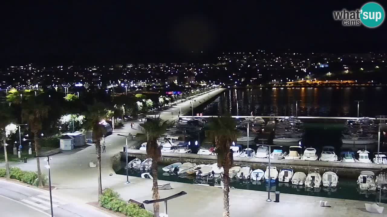 Webcam Koper – Panorama des Jachthafens und der Promenade vom Hotel Grand Koper