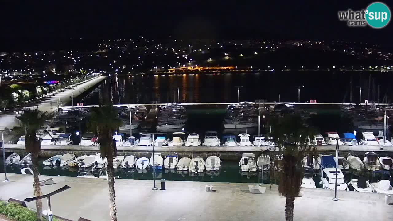 Webcam Koper – Panorama des Jachthafens und der Promenade vom Hotel Grand Koper