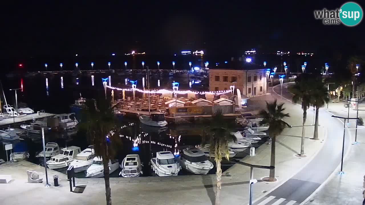 Webcam Koper – Panorama of the marina and promenade from the Grand Hotel Koper