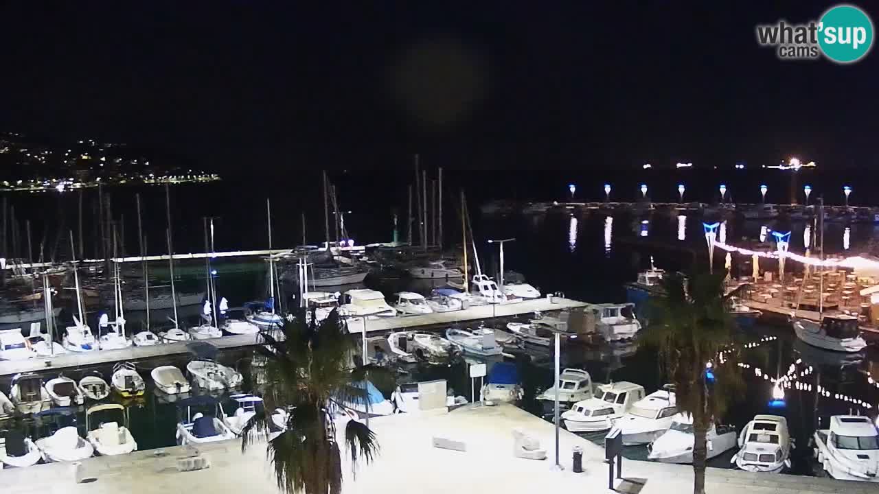 Webcam Koper – Panorama of the marina and promenade from the Grand Hotel Koper