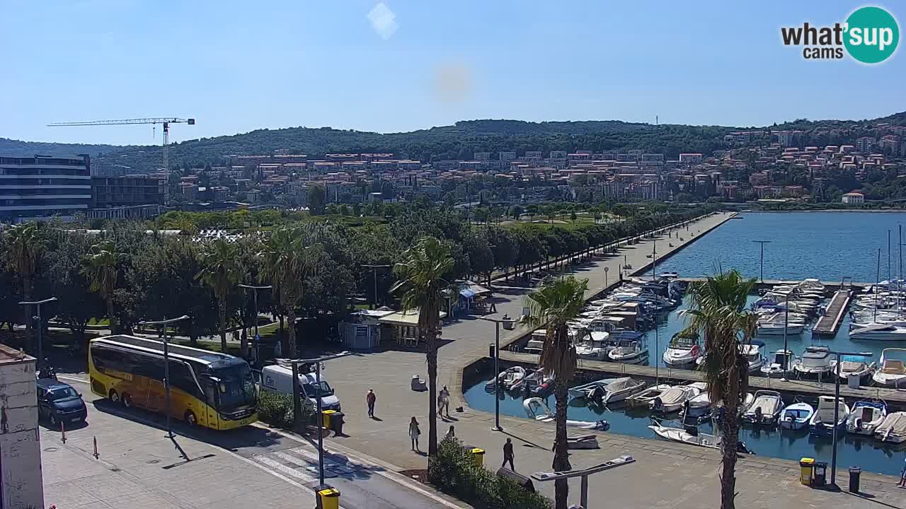 Camera en vivo Koper – puerto deportivo y paseo marítimo desde el Hotel Grand Koper