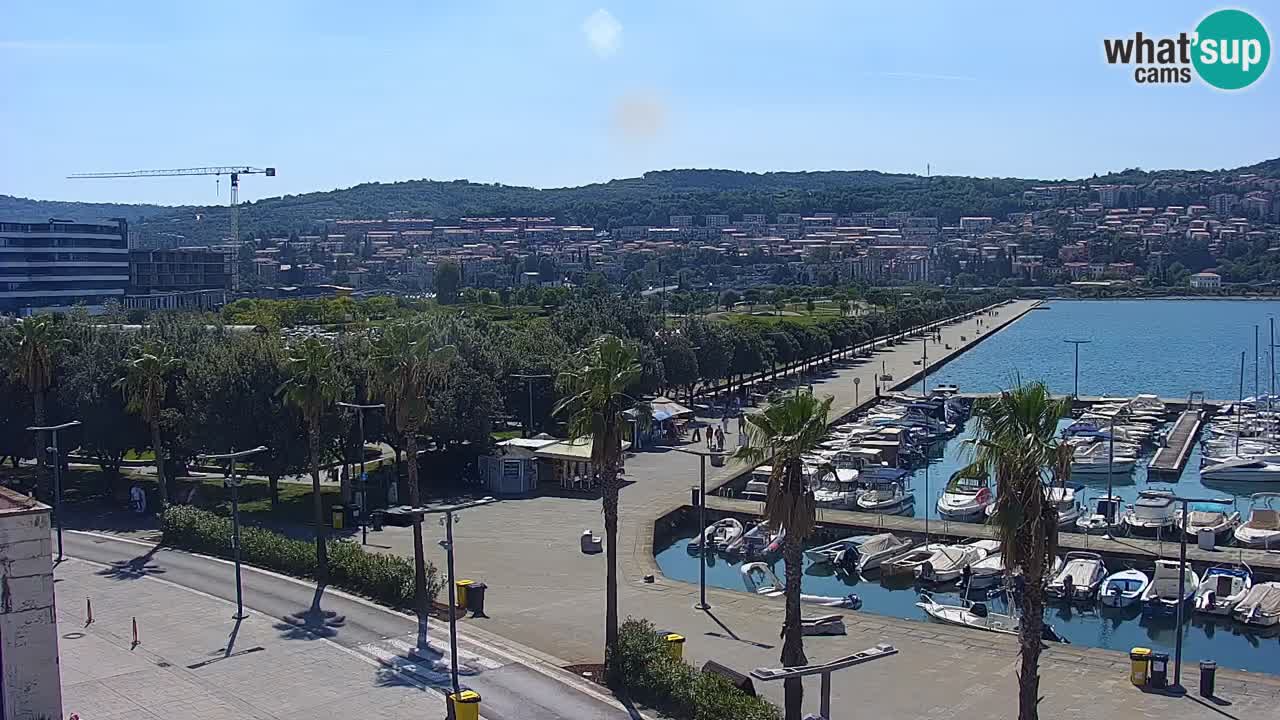 Webcam Koper – Panorama de la marina et de la promenade depuis le Grand Hotel Koper