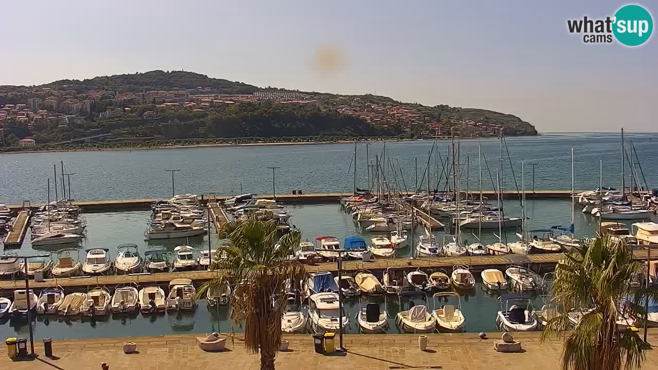 Webcam Koper – Panorama of the marina and promenade from the Grand Hotel Koper