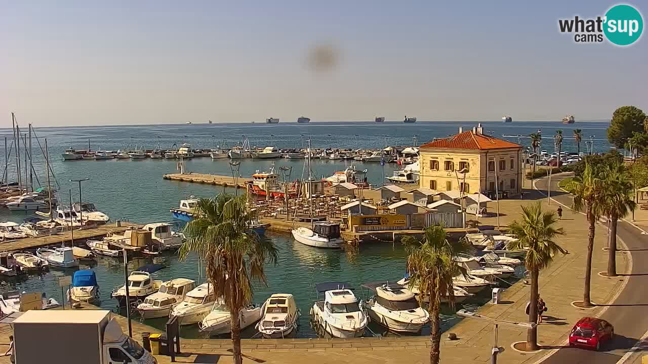 Camera en vivo Koper – puerto deportivo y paseo marítimo desde el Hotel Grand Koper