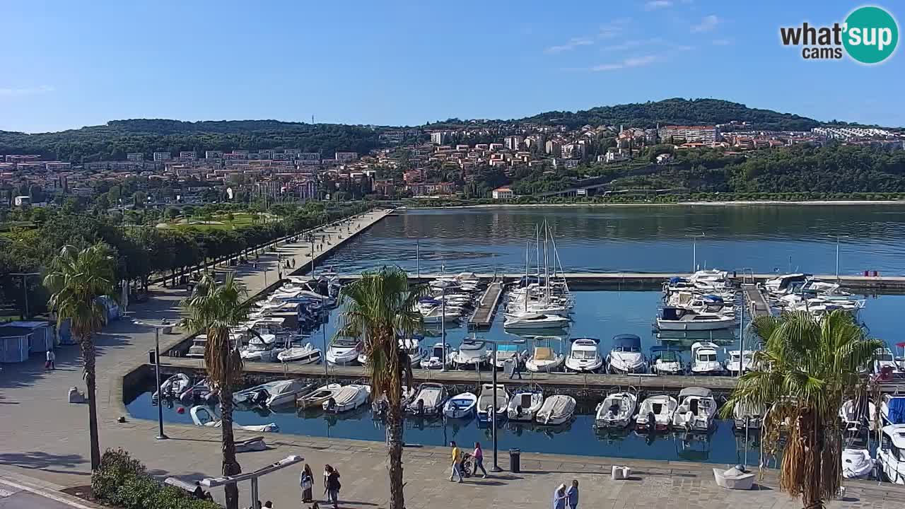 Webcam Koper – Panorama de la marina et de la promenade depuis le Grand Hotel Koper