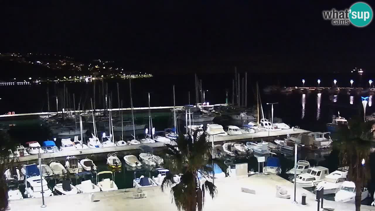 Webcam Koper – Panorama of the marina and promenade from the Grand Hotel Koper