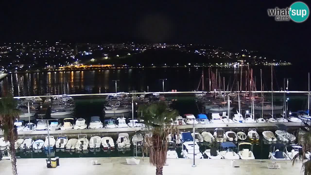 Webcam Koper – Panorama des Jachthafens und der Promenade vom Hotel Grand Koper