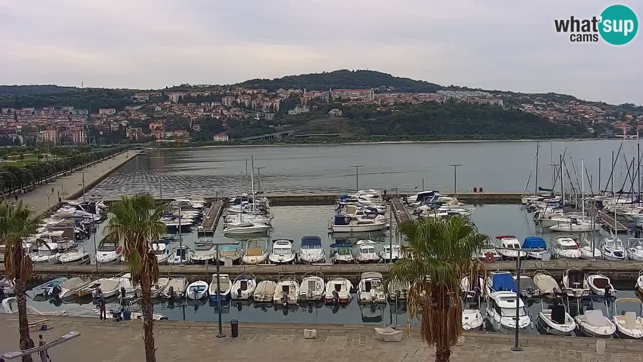 Webcam Koper – Panorama de la marina et de la promenade depuis le Grand Hotel Koper