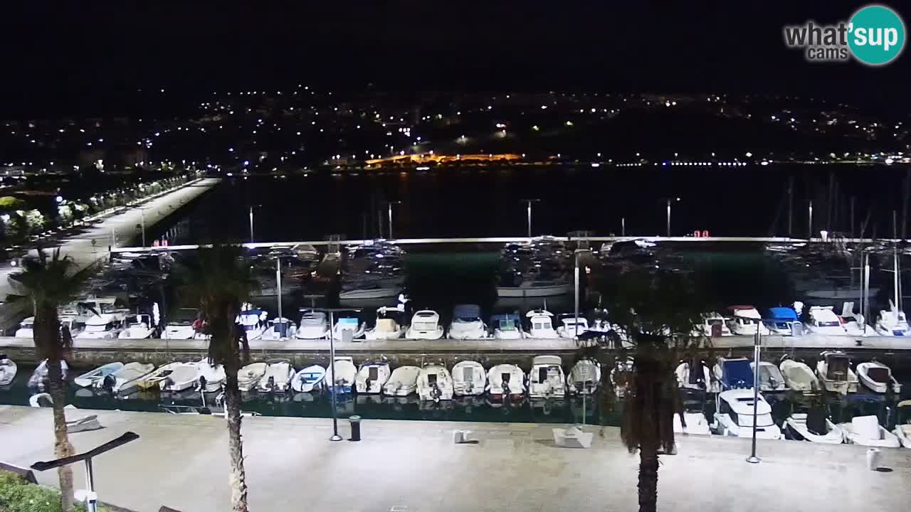 Webcam Koper – Panorama des Jachthafens und der Promenade vom Hotel Grand Koper