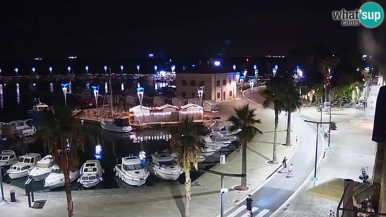 Webcam Koper – Panorama des Jachthafens und der Promenade vom Hotel Grand Koper