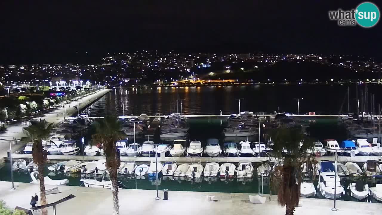 Webcam Koper – Panorama des Jachthafens und der Promenade vom Hotel Grand Koper