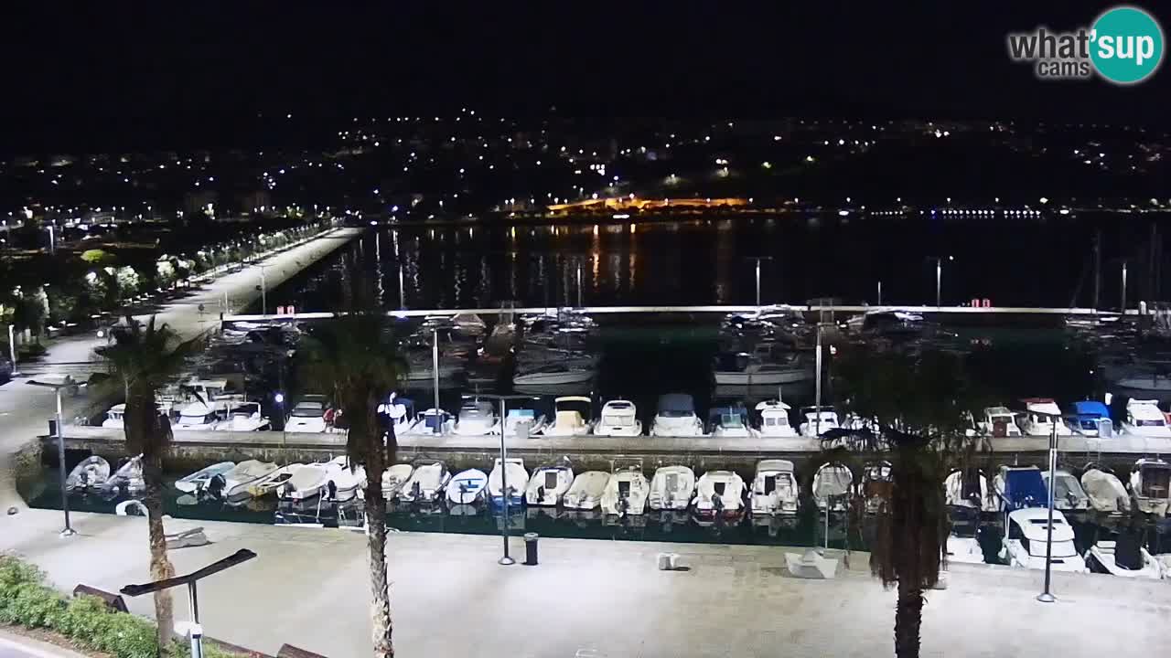Webcam Koper – Panorama des Jachthafens und der Promenade vom Hotel Grand Koper