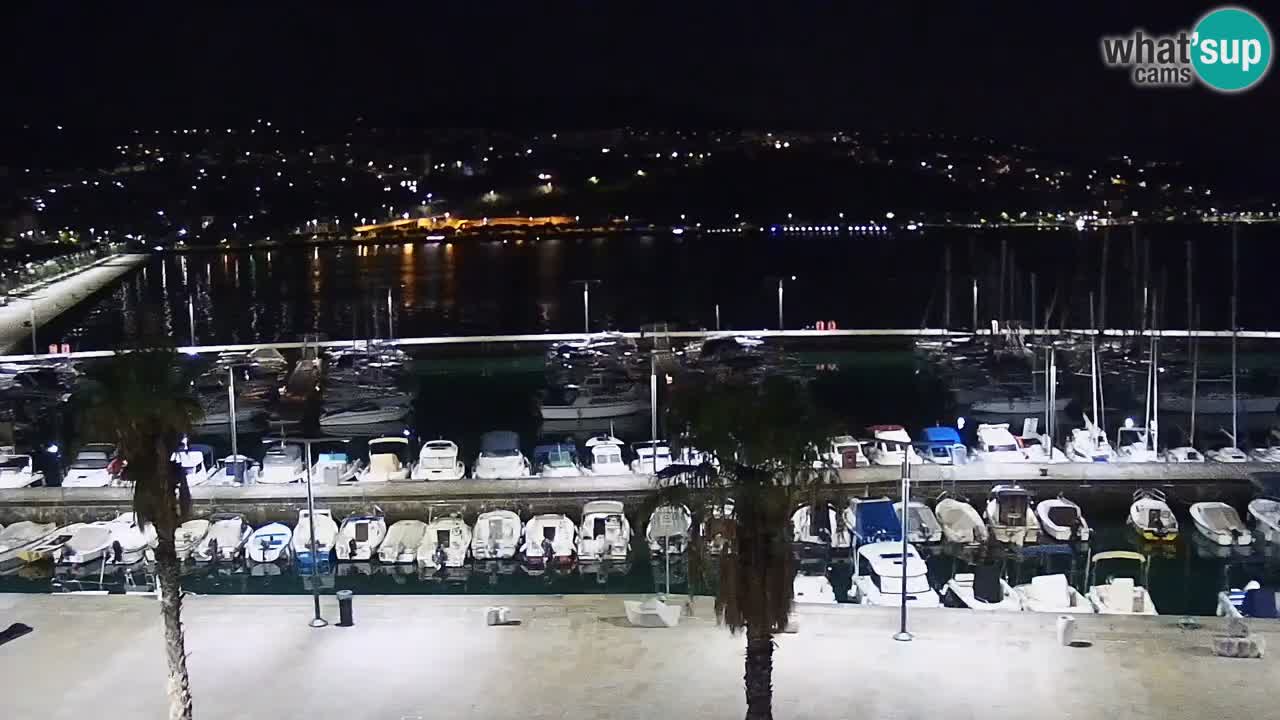Webcam Koper – Panorama des Jachthafens und der Promenade vom Hotel Grand Koper