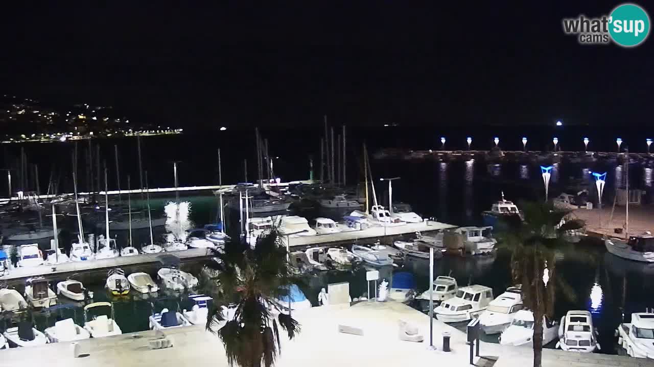 Webcam Koper – Panorama of the marina and promenade from the Grand Hotel Koper