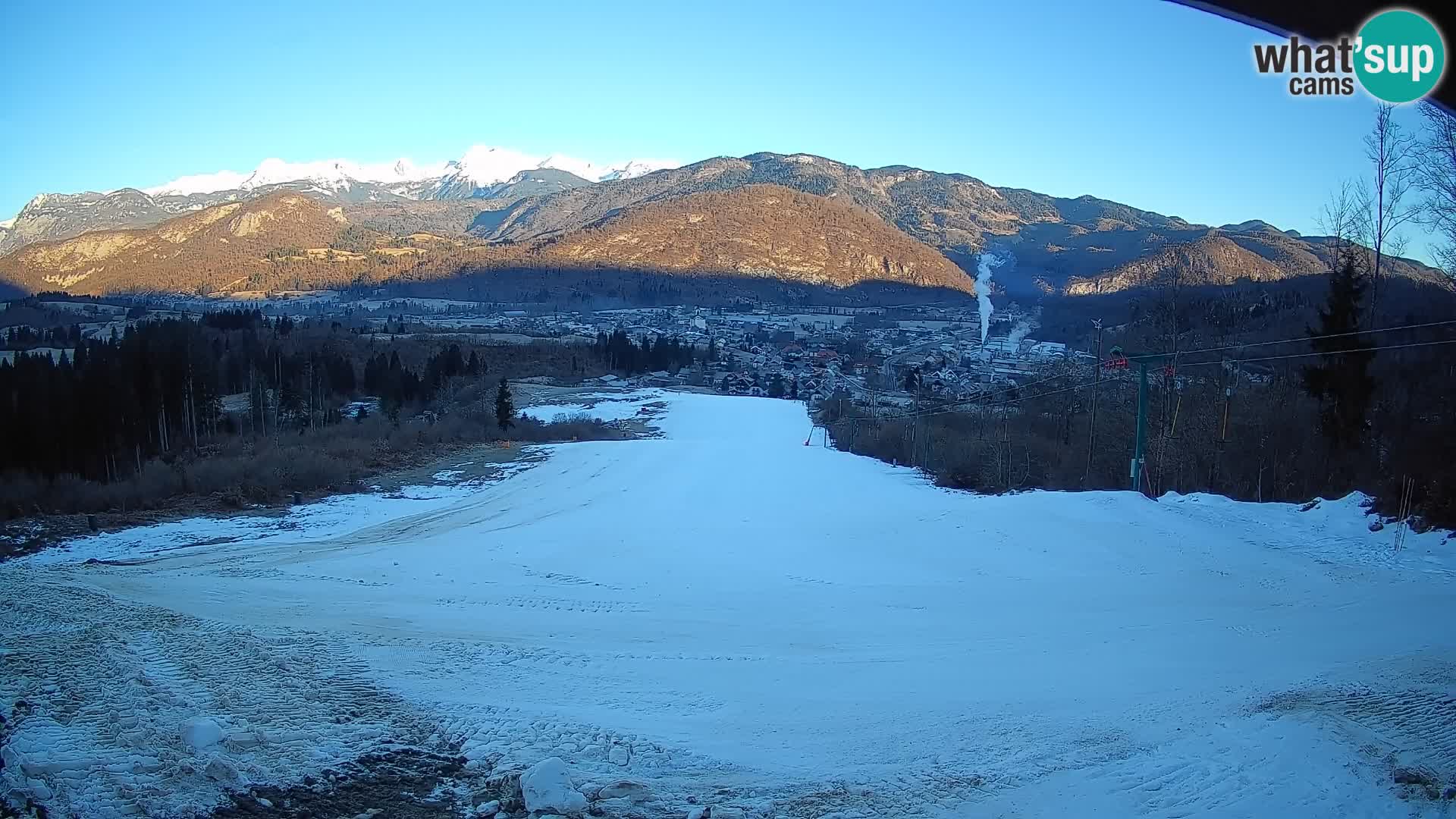 Kamera uživo Bohinjska Bistrica – Pogled u stvarnom vremenu sa skijališta Kozji Hrbet