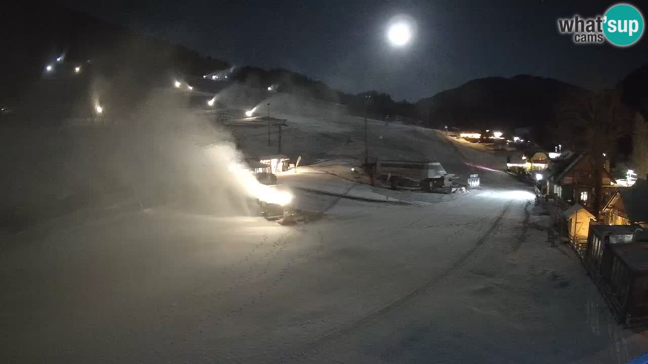 SKI Kranjska Gora webcam – Spiaggia – Piste Kekec e Mojca