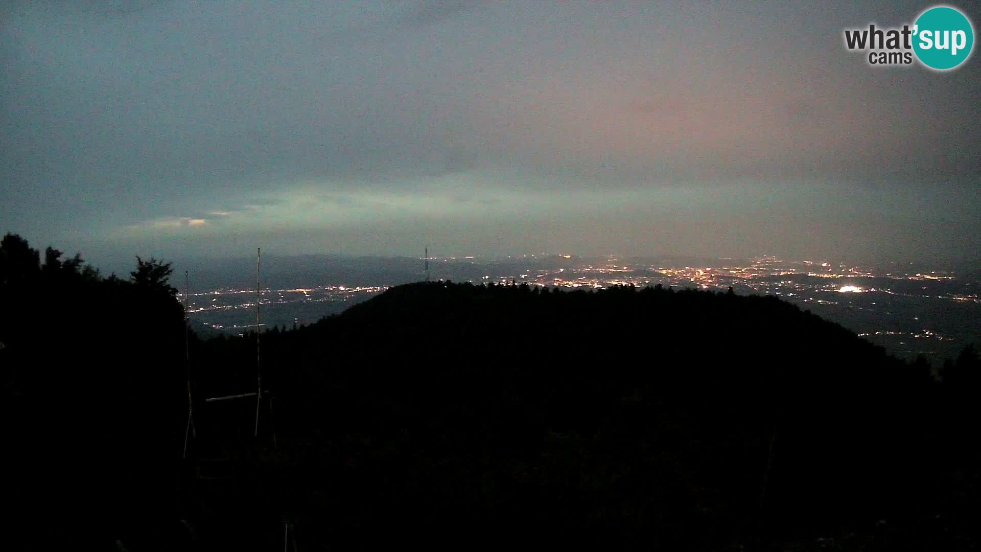 Krim webcam mountain hut | view to Ljubljana – Slovenia
