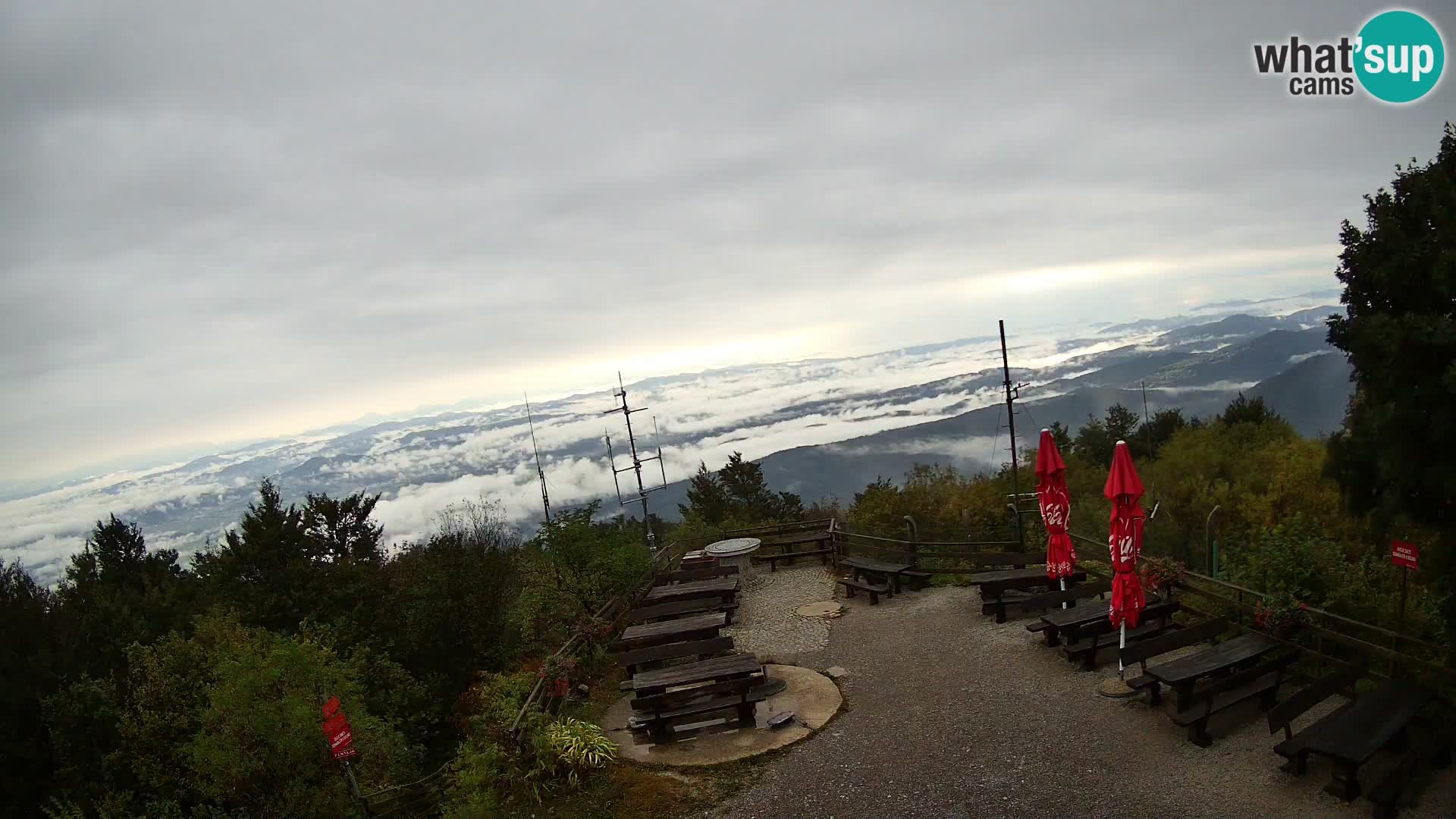 Mount Krim webcam near Ljubljana – Slovenia – view to Grosuplje