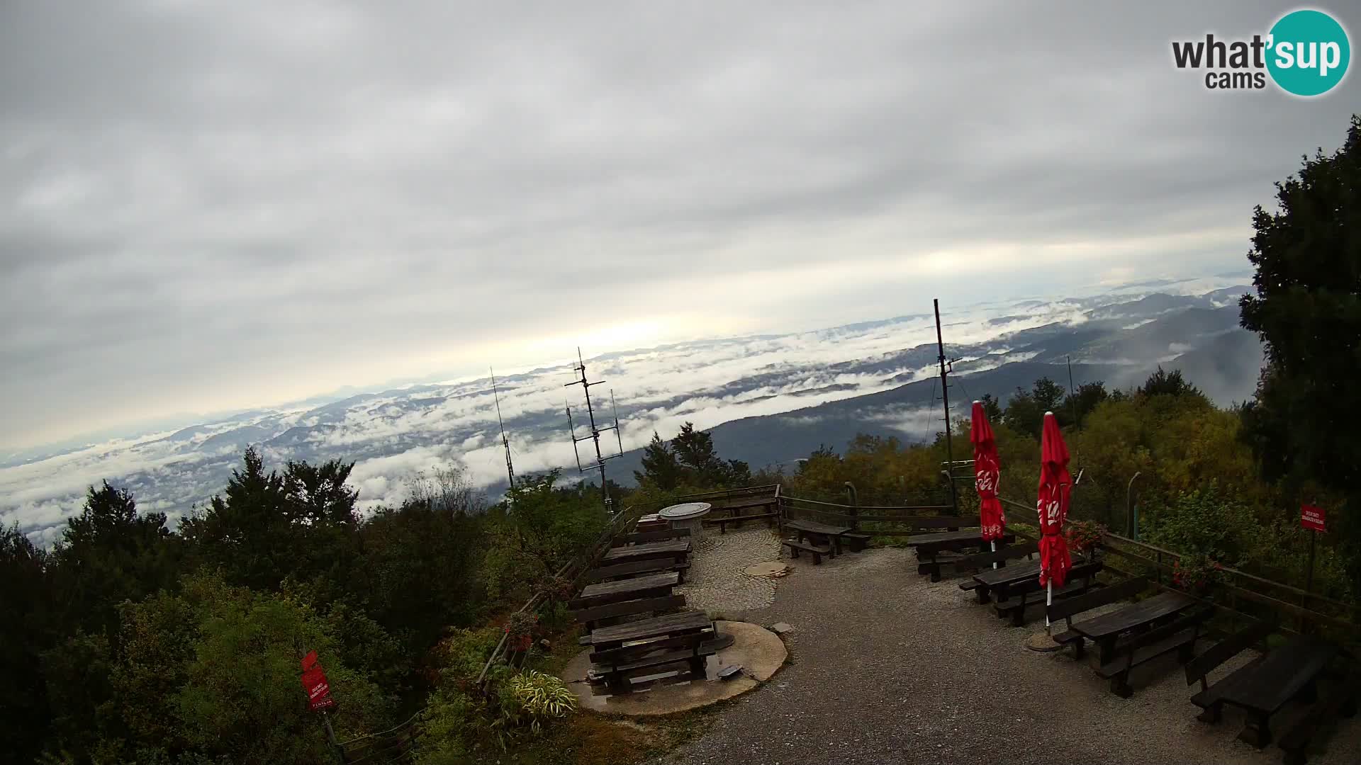 Mount Krim webcam near Ljubljana – Slovenia – view to Grosuplje