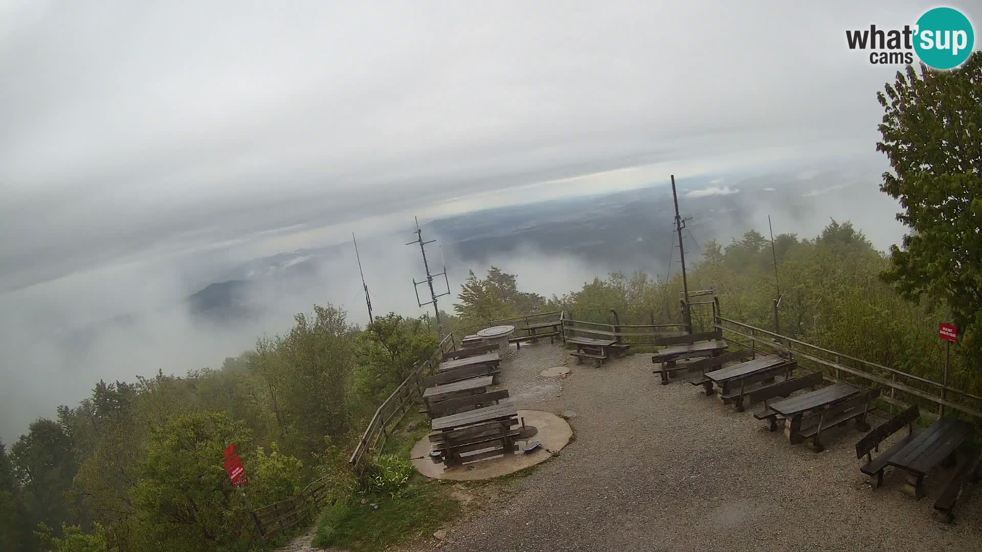 Mount Krim webcam near Ljubljana – Slovenia – view to Grosuplje