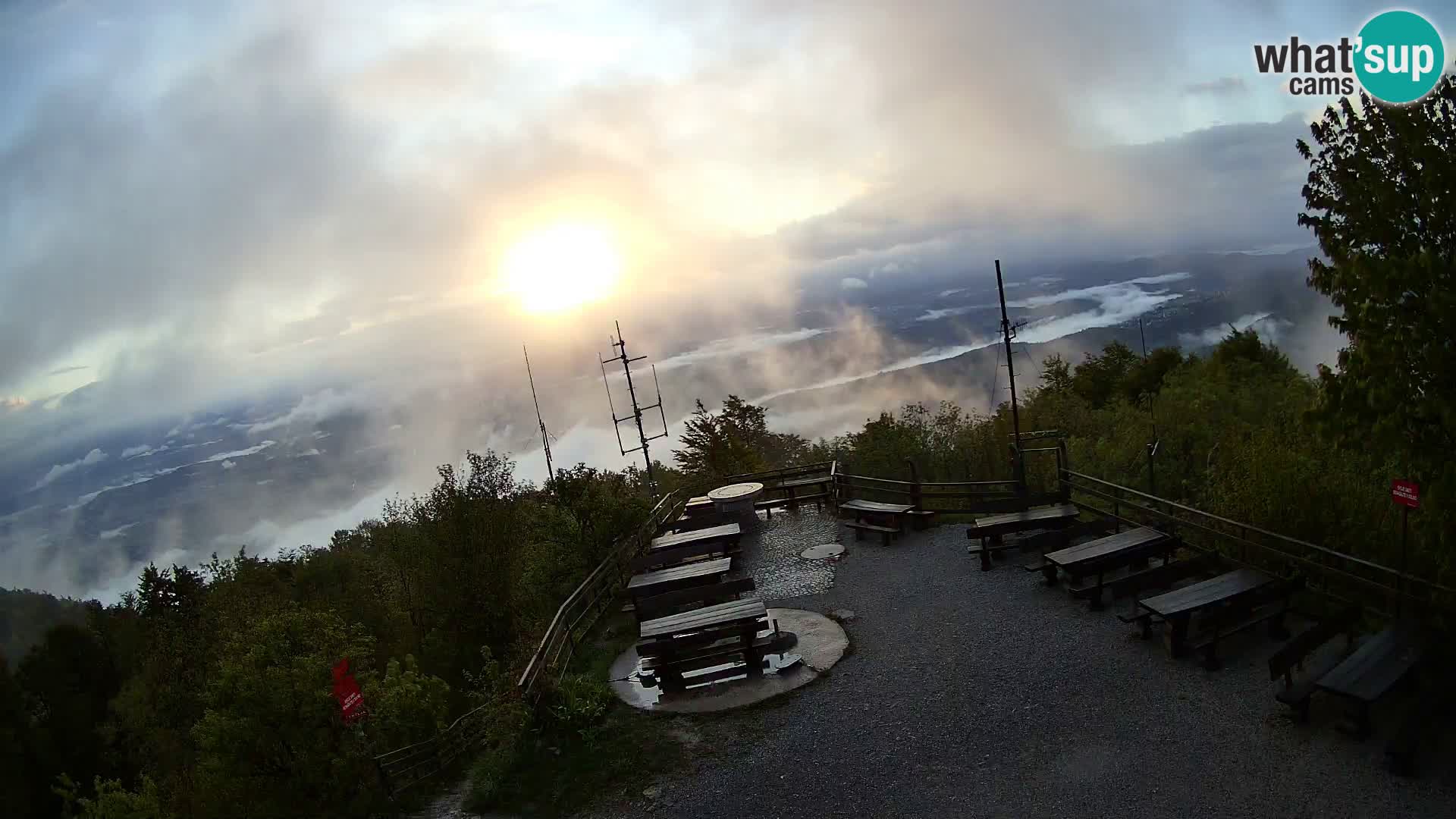 Mount Krim webcam near Ljubljana – Slovenia – view to Grosuplje