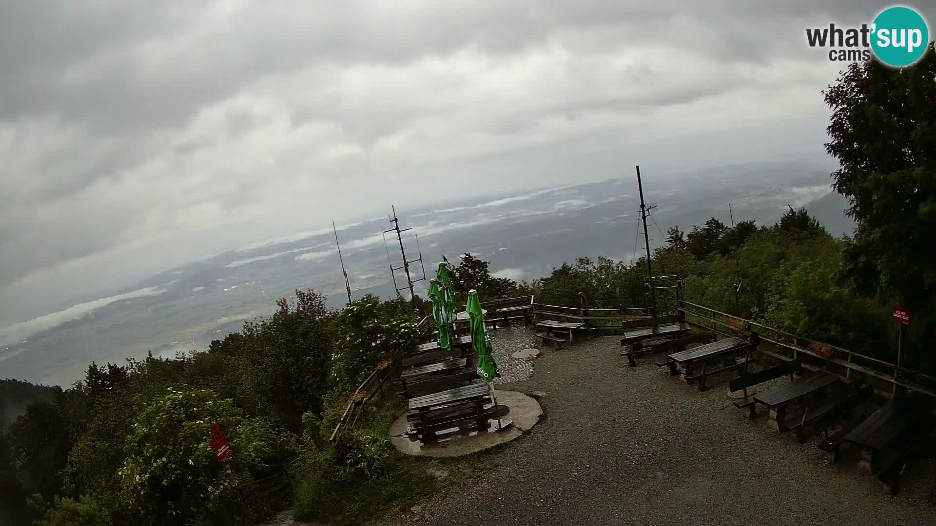 Mount Krim webcam near Ljubljana – Slovenia – view to Grosuplje