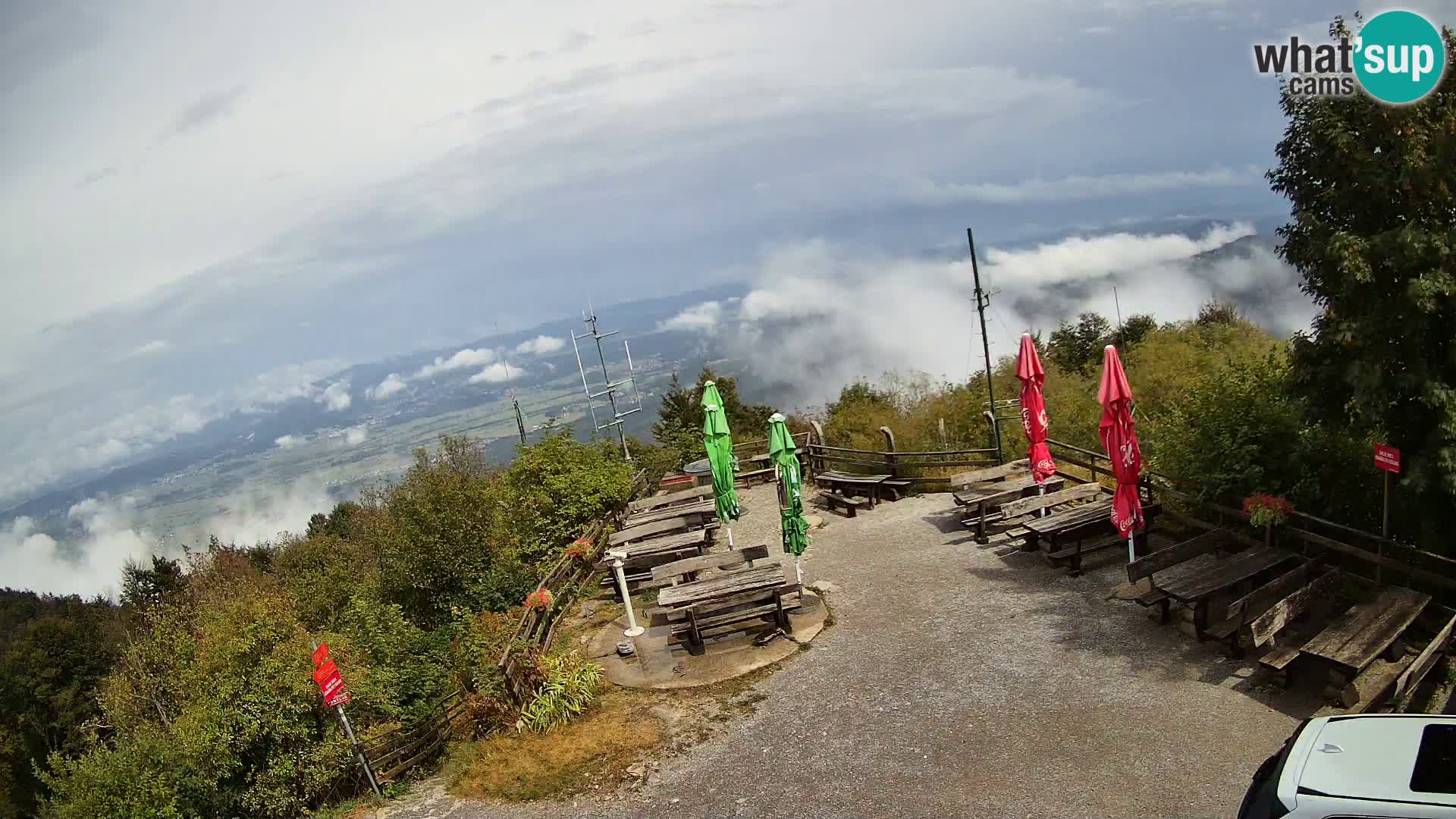 Mount Krim webcam near Ljubljana – Slovenia – view to Grosuplje