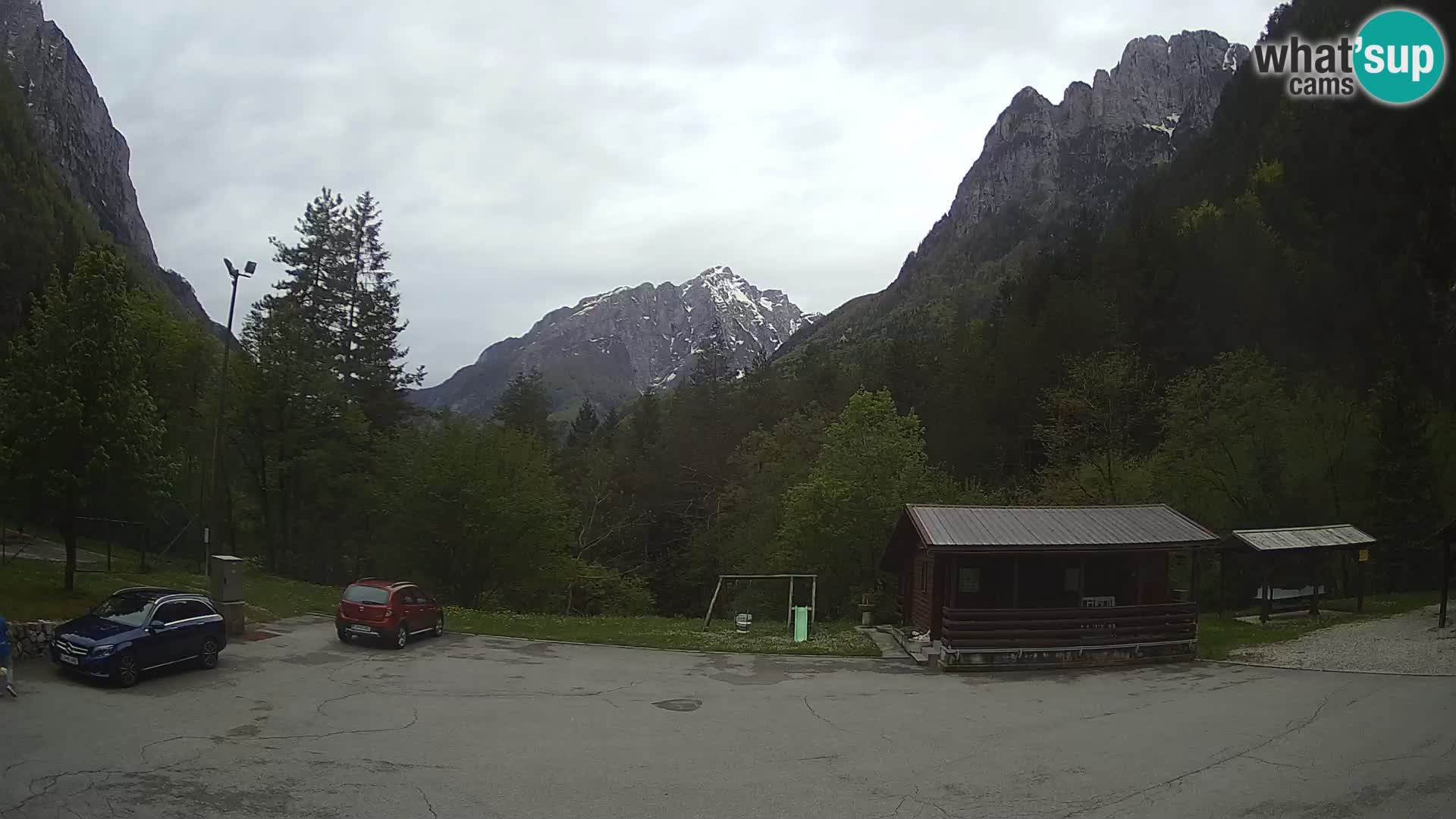 Log pod Mangartom webcam – View to Jerebica and Rombon – Bovec – Slovenia