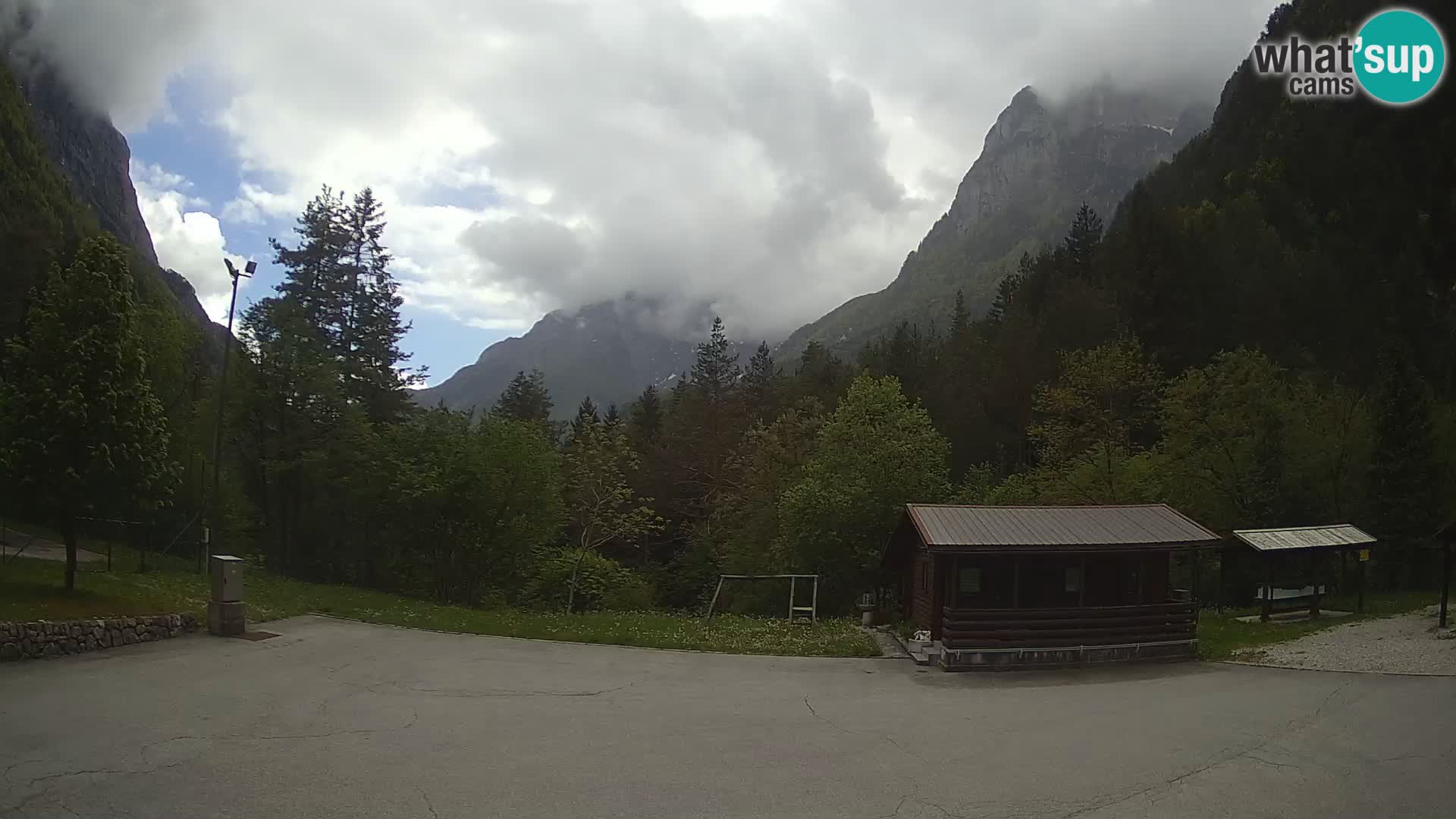 Log pod Mangartom Webcam – Blick auf Jerebica und Rombon – Bovec – Slowenien