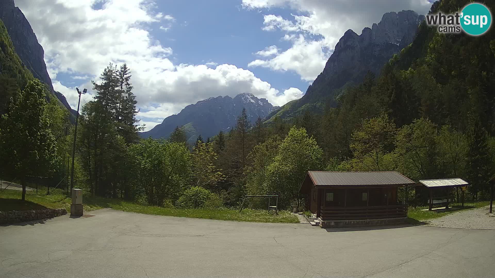 Log pod Mangartom Webcam – Blick auf Jerebica und Rombon – Bovec – Slowenien