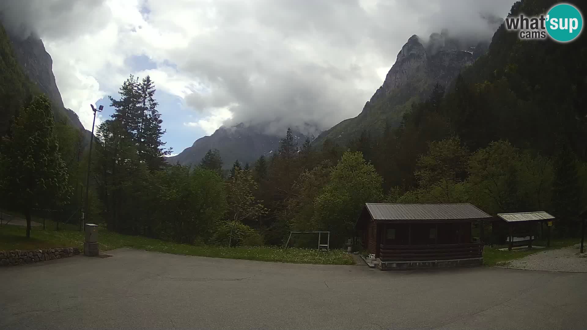 Log pod Mangartom Webcam – Blick auf Jerebica und Rombon – Bovec – Slowenien