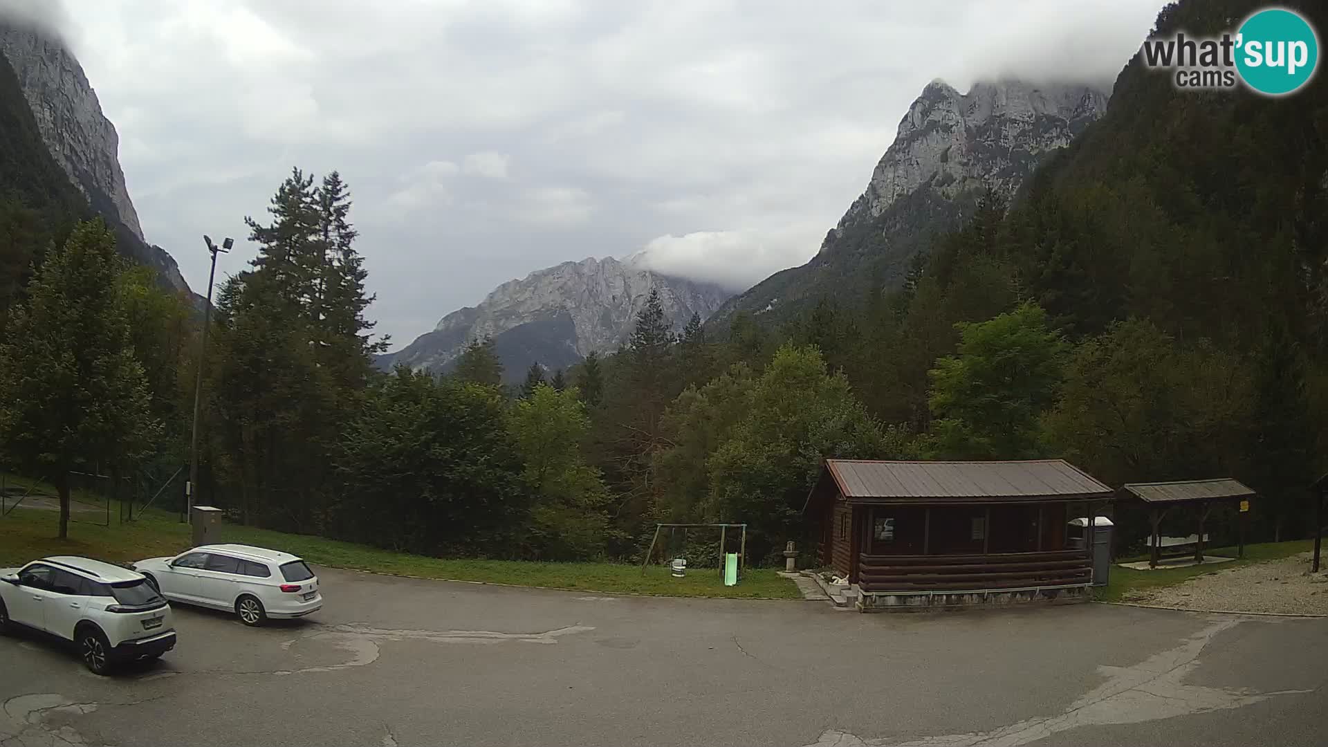 Log pod Mangartom Webcam – Blick auf Jerebica und Rombon – Bovec – Slowenien