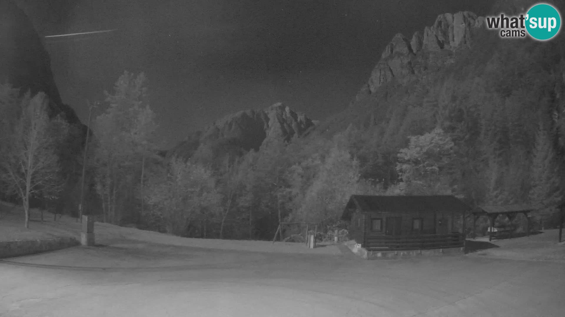 Log pod Mangartom webcam – Vista su Jerebica e Rombon – Bovec – Slovenia