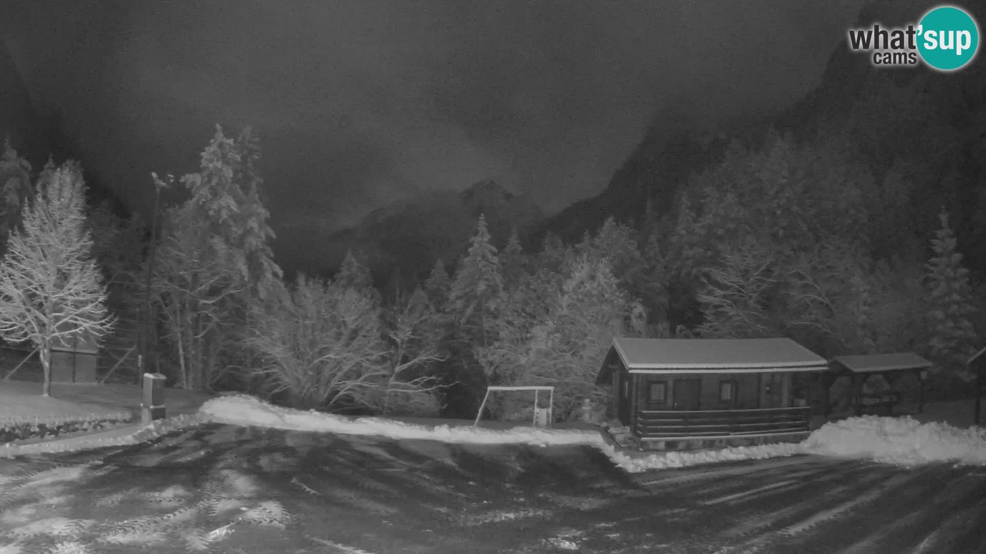 Log pod Mangartom webcam – Vista su Jerebica e Rombon – Bovec – Slovenia