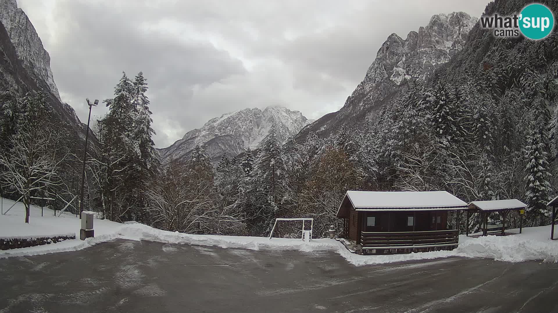 Log pod Mangartom Webcam – Blick auf Jerebica und Rombon – Bovec – Slowenien