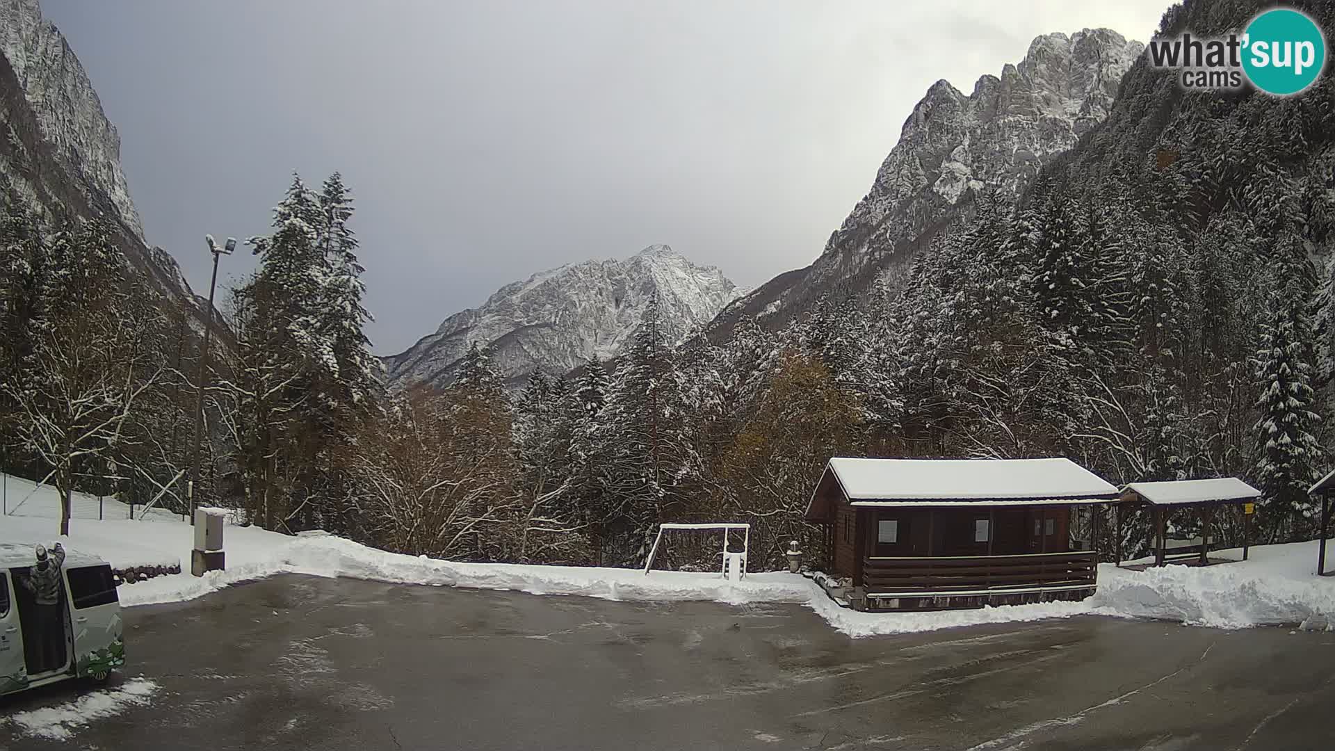 Log pod Mangartom Webcam – Blick auf Jerebica und Rombon – Bovec – Slowenien