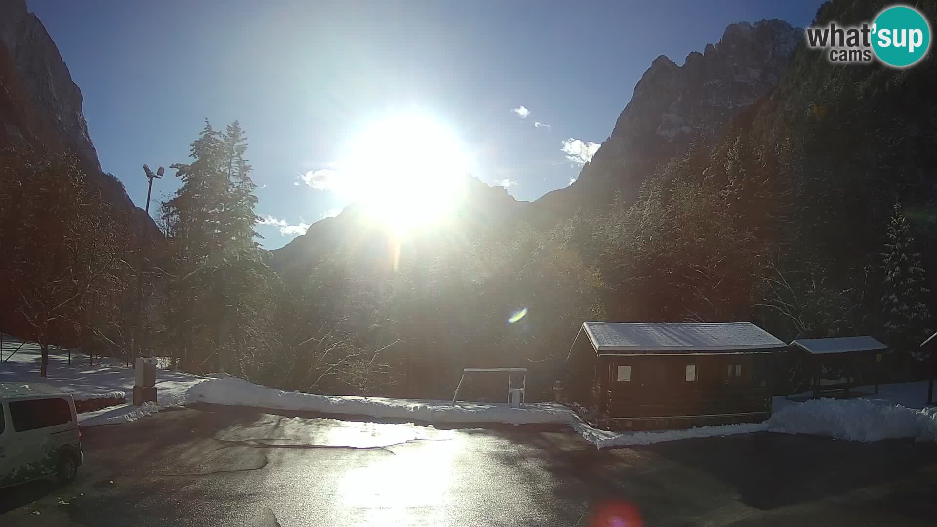 Log pod Mangartom Webcam – Blick auf Jerebica und Rombon – Bovec – Slowenien