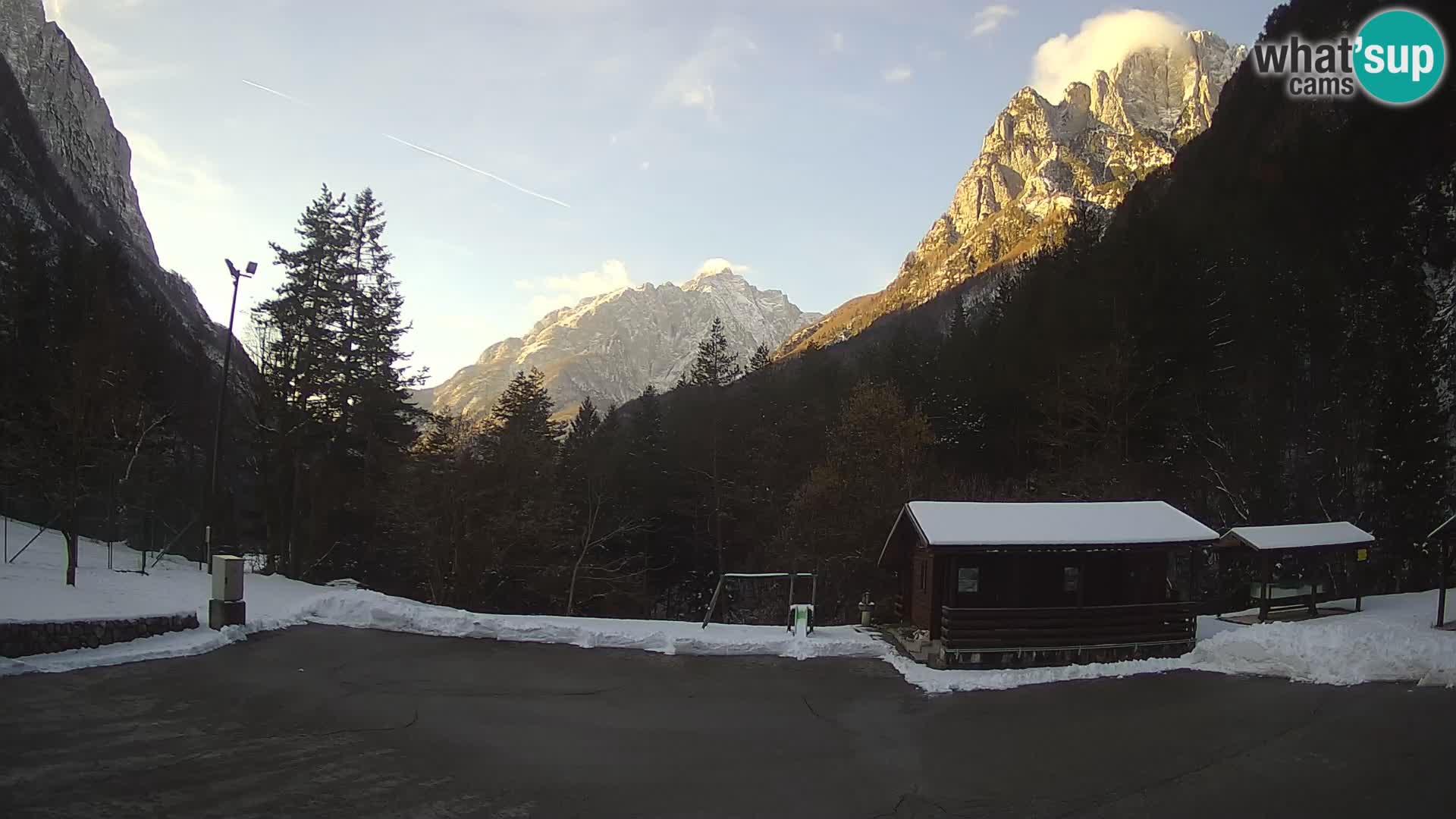 Log pod Mangartom Webcam – Blick auf Jerebica und Rombon – Bovec – Slowenien